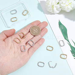 6 Pairs 2 Colors 304 Stainless Steel Oval Hoop Earrings&nbsp;EJEW-BBC0002-37B