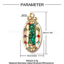 304 Stainless Steel Enamel Pendants&nbsp;STAS-OY017-90G