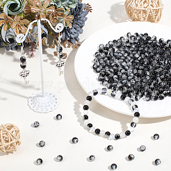5 Strands Spray Painted Crackle Glass Beads Strands&nbsp;CCG-PA0001-08B