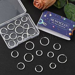 24Pcs 3 Styles Brass Textured Hoop Earrings&nbsp;EJEW-SC0010-89S