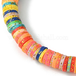 Polymer Clay Disc Heishi Surfer Stretch Bracelets&nbsp;BJEW-JB09835