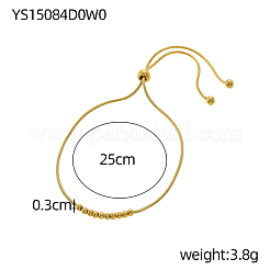 304 Stainless Steel Round Beaded Round Snake Chains Slider Bracelet for Women&nbsp;BJEW-A26-03-24-1