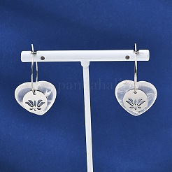 Natural & Synthetic Gemstone & 304 Stainless Steel Hoop Earrings for Women&nbsp;EJEW-G475-02P