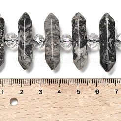 Natural Map Stone Double Terminated Point Beads Strands&nbsp;G-H069-B09-01