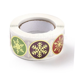 Christmas Themed Flat Round Roll Stickers&nbsp;X-DIY-B045-14