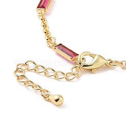 Rectangle Cubic Zirconia Chain Bracelets&nbsp;BJEW-G654-02G