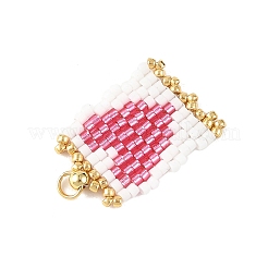 Romantic Glass Seed Bead Pendants&nbsp;PALLOY-MZ01384-01