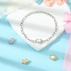 4Pcs 4 Style Brass Micro Pave Clear Cubic Zirconia Box Clasps&nbsp;KK-CJ0003-35