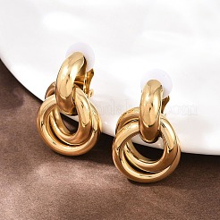 304 Stainless Steel Ring Stud Earrings&nbsp;EJEW-I320-15G