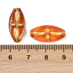 Baking Paint and Golden Metal Enlaced Glass Beads&nbsp;X-DGLA-T004-11M