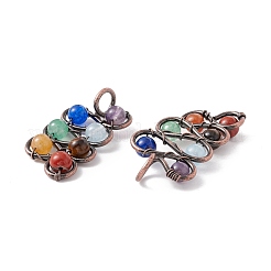 Natural Mixed Stone Brass Pendants&nbsp;FIND-E023-04R