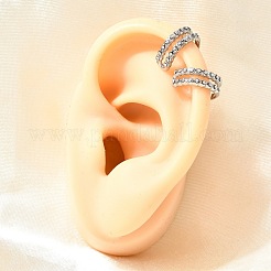 304 Stainless Steel Rhinestone Cuff Earrings&nbsp;EJEW-L313-04P