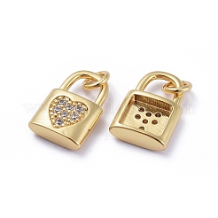 Brass Micro Pave Cubic Zirconia Pendants&nbsp;ZIRC-G163-20G