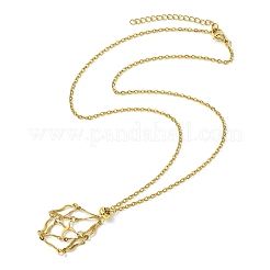 Crystal Cage Holder Necklace&nbsp;NJEW-JN04606-02
