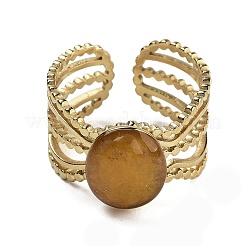 Oval Natural Topaz Jade Finger Rings&nbsp;RJEW-N046-07G-04