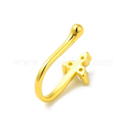 Clear Cubic Zirconia Flower Clip on Nose Rings&nbsp;LS-AJEW-F059-02G