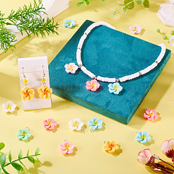 28Pcs 7 Colors Flower Resin Pendants&nbsp;RESI-TA0004-33