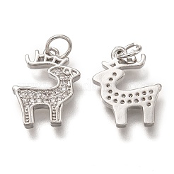 Brass Micro Pave Clear Cubic Zirconia Pendants&nbsp;ZIRC-B002-45P