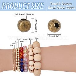420Pcs 6 Colors Iron Spacer Beads&nbsp;IFIN-PH0002-23