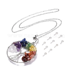 20Pcs DIY Gemstone Pendant Necklacs Kits&nbsp;DIY-PH0005-15