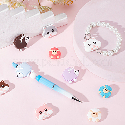 15Pcs 15 Style Animal Theme Food Grade Eco-Friendly Silicone Focal Beads&nbsp;SIL-SC0001-41