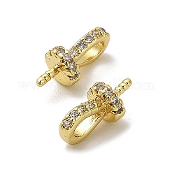 Rack Plating Brass Micro Pave Cubic Zirconia Cup Pearl Peg Bails Pin Pendants&nbsp;KK-S397-13G