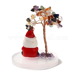 Christmas Natural Gemstone Chips Tree Decorations&nbsp;DJEW-K028-03D