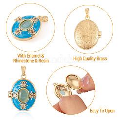 1Pc Brass Enamel Locket Pendants&nbsp;FIND-TA0010-71A