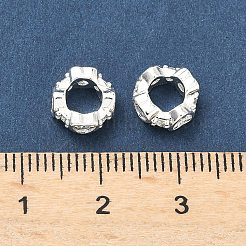 Brass Micro Pave Cubic Zirconia Rondelle European Beads&nbsp;KK-H532-33S