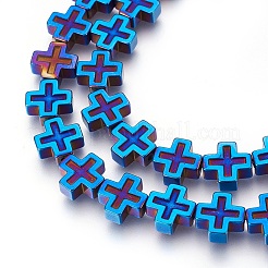 Electroplated Non-magnetic Synthetic Hematite Beads Strands&nbsp;G-P392-F04