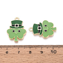 Saint Patrick's Day Alloy Enamel Pendants&nbsp;ENAM-T024-51A-G