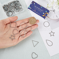 48Pcs 8 Style 201 & 304 Stainless Steel Linking Ring&nbsp;STAS-SC0007-37