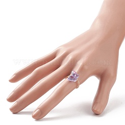 Glass Butterfly Beaded Finger Rings&nbsp;RJEW-JR00537