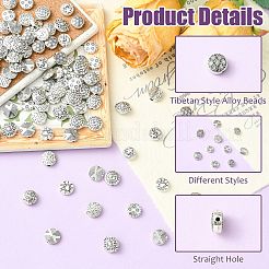 100Pcs 10 Styles Tibetan Style Alloy Beads&nbsp;FIND-CJ0005-62