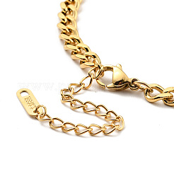 Rectangle & Rhinestone Pendant Necklace&nbsp;NJEW-P229-17A