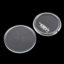 Blank Flat Round Acrylic Button Pin Badge with Iron Pins&nbsp;FIND-L029-01P-02