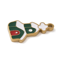 Christmas Themes 304 Stainless Steel Enamel Pendants&nbsp;LS-STAS-K312-04A-G