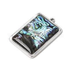 304 Stainless Steel & Natural Paua Shell Pendants&nbsp;SH-CBA7184-01J-P