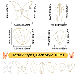 70Pcs 7 Styles Iron Open Back Bezel&nbsp;FIND-SC0019-88