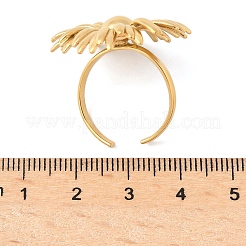 304 Stainless Steel Adjustable Open Cuff Rings for Women&nbsp;RJEW-K293-04G