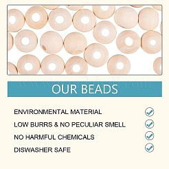 Unfinished Wood Beads&nbsp;WOOD-PH0008-19-WH