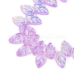 Electroplate Transparent Glass Beads Strands&nbsp;EGLA-N056-03A-07