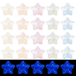 50Pcs 5 Colors UV Plating Luminous Transparent Acrylic Beads&nbsp;OACR-TA0003-63