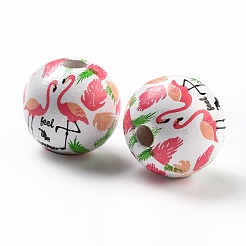 Spray Painted European Schima Wood Beads&nbsp;WOOD-M004-08
