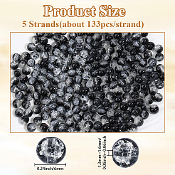 5 Strands Spray Painted Crackle Glass Beads Strands&nbsp;CCG-PA0001-08B