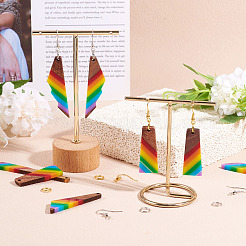 Resin & Walnut Pendants DIY Dangle Earrings Making Kits&nbsp;DIY-TA0011-03B