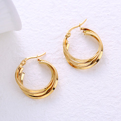 Stainless Steel Triple Twist Hoop Earrings&nbsp;LZ5843