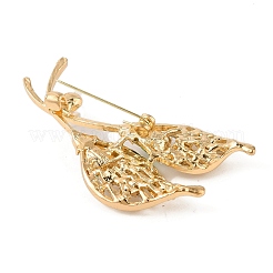 Calla Flower Alloy Crystal & Emerald Rhinestone Brooches&nbsp;JEWB-M046-25G