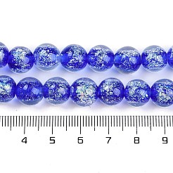 Handmade Gold Foil Lampwork Beads Strands&nbsp;LAMP-Q002-01E