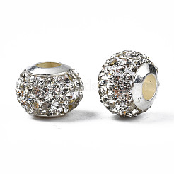 Handmade Polymer Clay Rhinestone European Beads&nbsp;RB-N053-001-12